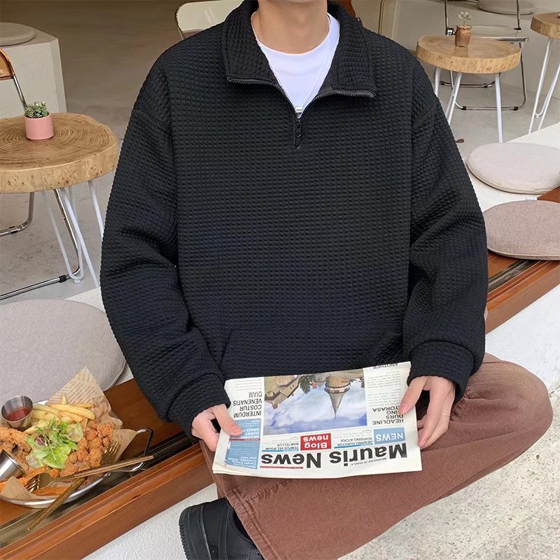 Áo Khoác Nam Cổ Đứng Màu Trơn Phong Cách Hàn Quốc