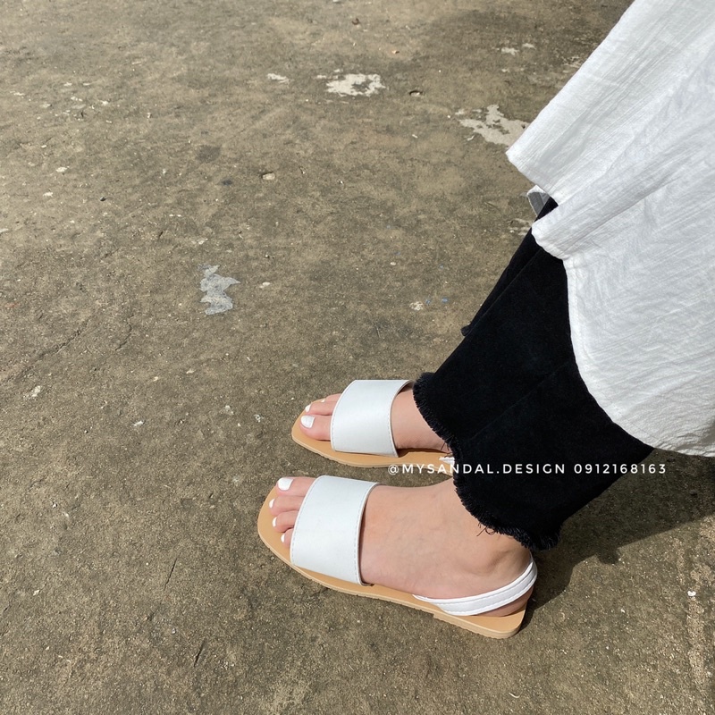 Giày Sandals có quai hậu quai ngang đơn giản kiểu dáng Hàn Quốc