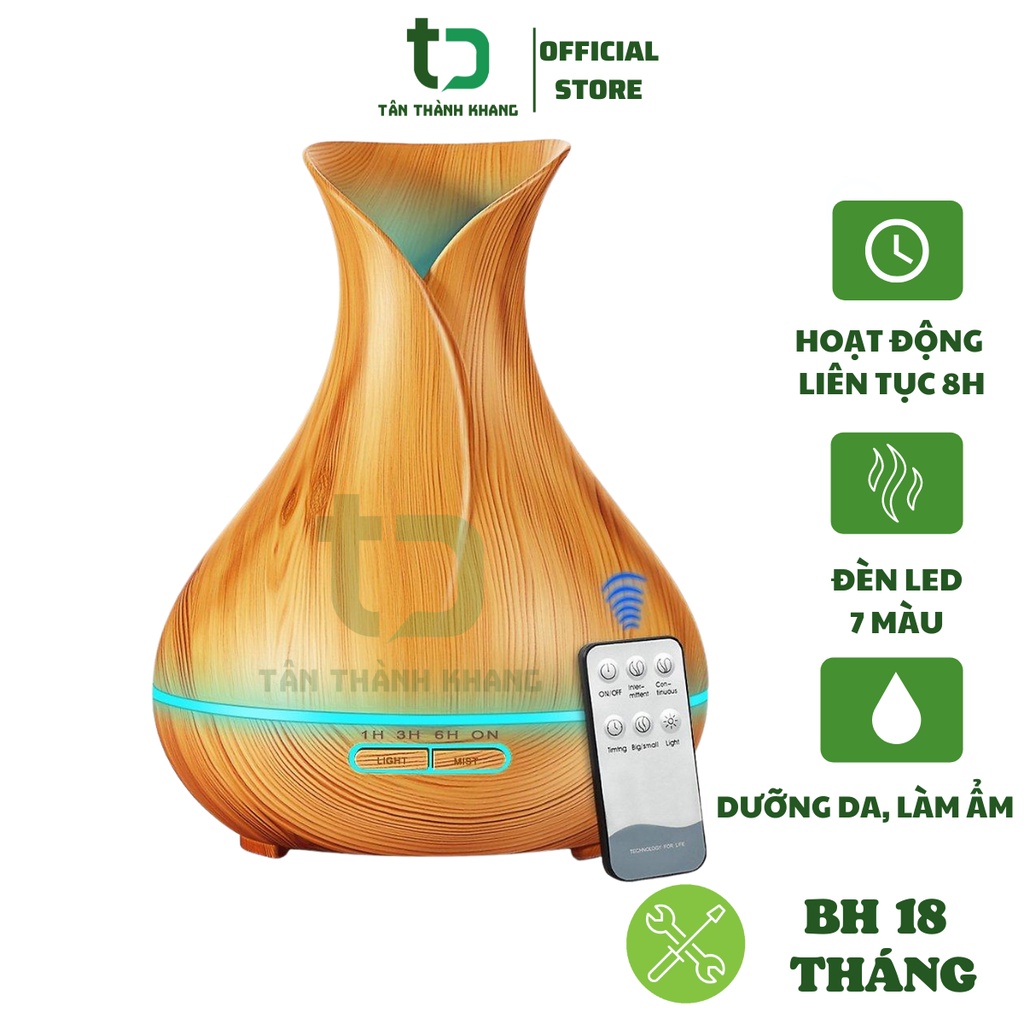 Siêu Rẻ {sỉ Từ 160k} Máy Khuếch Tán Tinh Dầu,máy Xông Tinh Dầu Bí Ngô, Búp Sen, Tulip, Cổ Cao, Cánh Hoa Dung Tích 550ml