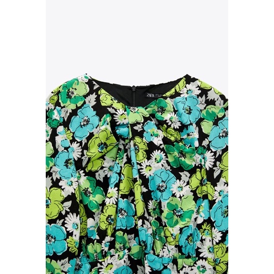 Body suit hoa xanh Zaarraa canh sale