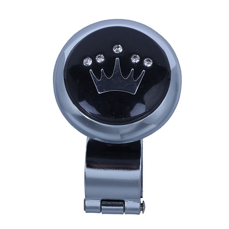 Metal Plastic Handle Steering Wheel Spinner Knob black