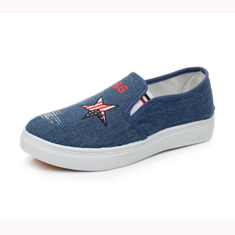 Kasut perempuan / Giày Lười Vải canvas Đế Bằng Chống Trượt Phong Cách Bắc Kinh Cổ Điển Cho Nữ Sinh