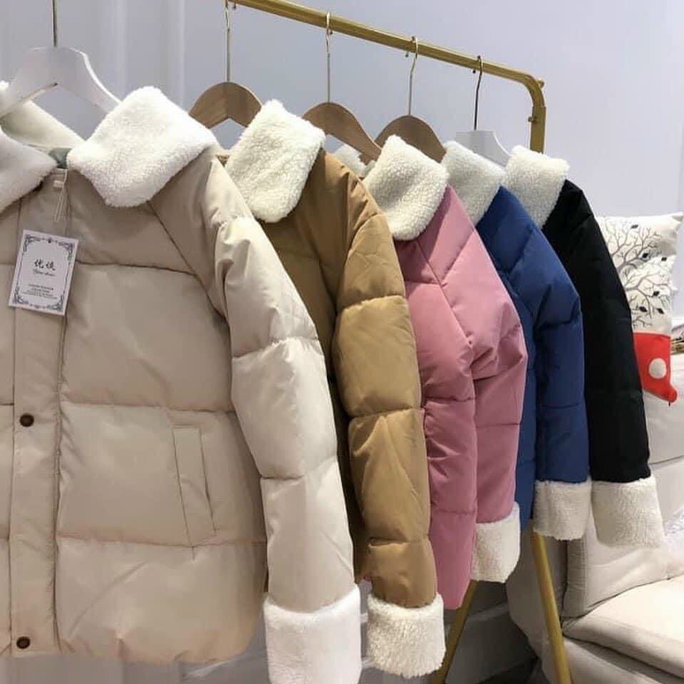 áo phao béo nữ cổ lông, áo phao nữ 3 lớp thu đông ấm áp | BigBuy360 - bigbuy360.vn