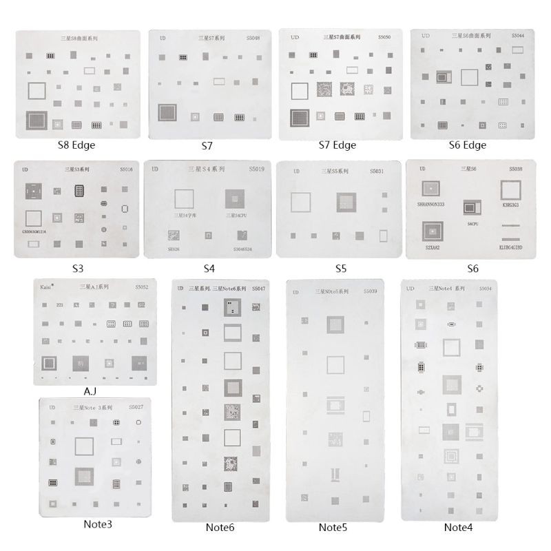 1 Khuôn Vẽ Chip Ic Bga Cho Samsung S8 Edge / S7 / S7 Edge / S6 / S6 Edge / S5 / S4 / S3 / A.J / Note6 / Note5 / Note4 / Note3