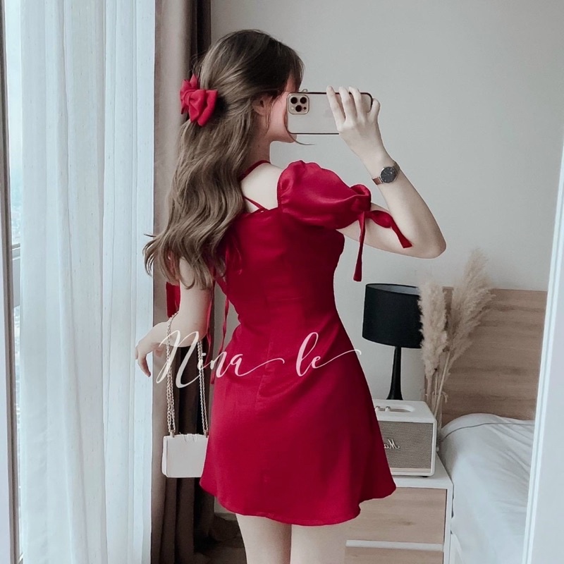 (Shop Bigsize Nữ 50kg-90kg) Đầm cổ yếm - form trên gối - Shop Táo Đỏ Bigsize | BigBuy360 - bigbuy360.vn