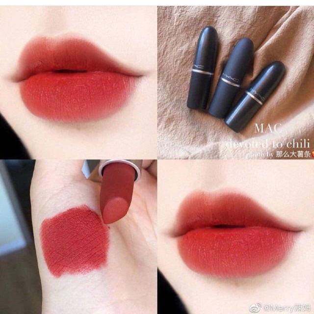 Son Lì MAC Powder Kiss Lipstick - Devoted To Chilli