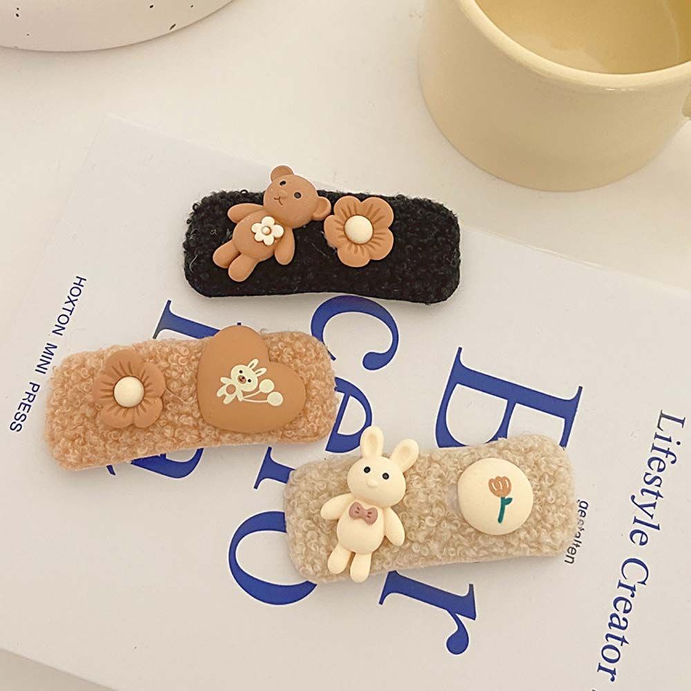 Kẹp Tóc Bb Hình Gấu Bông Dễ Thương Nhiều Màu Sắc Phong Cách Hàn Quốc Thời Trang Thu Đông Cho Nữ