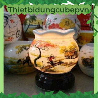 Đèn xông tinh dầu cắm điện sứ bát tràng