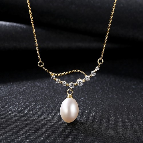 Dây Chuyền Bạc Nữ Thiết Kế Dàn Hoa Đính Đá và Ngọc Trai Nuôi Thiên Nhiên Xinh Đẹp Dành Cho Nữ DB2339 - Bảo Ngọc Jewelry
