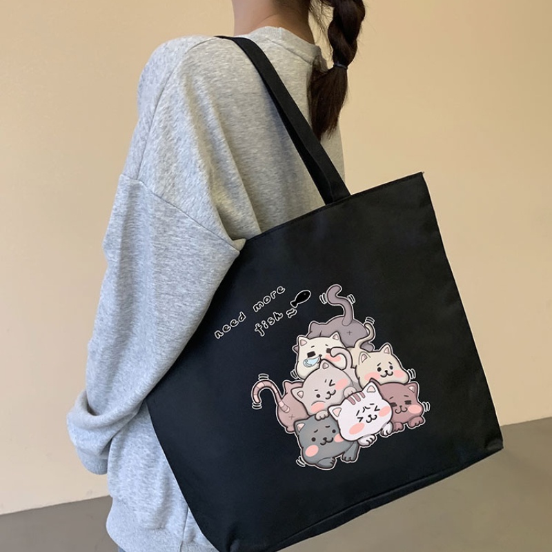 Túi đeo vai IELGY vải canvas sức chứa lớn in họa tiết thời trang cho nữ