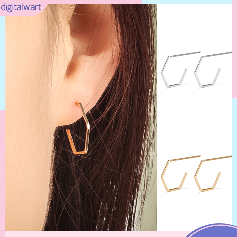 Khuyên tai làm bằng kim loại phong cách thời trang nữ