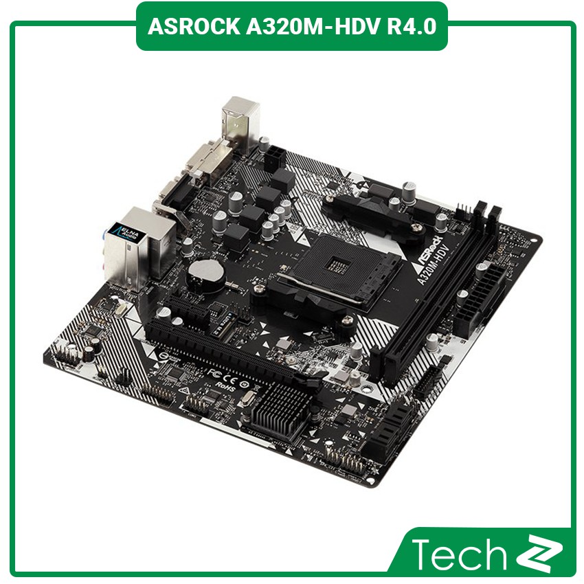 Mainboard ASROCK A320M-HDV R4.0 (AMD A320M, Socket AM4,,m-ATX, 2 khe RAM DDR4)