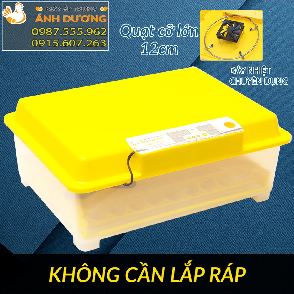 - Máy ấp trứng Ánh Dương A100 - Ấp tự động 54 trứng - Tặng kém thuốc úm gà+ bình châm nước