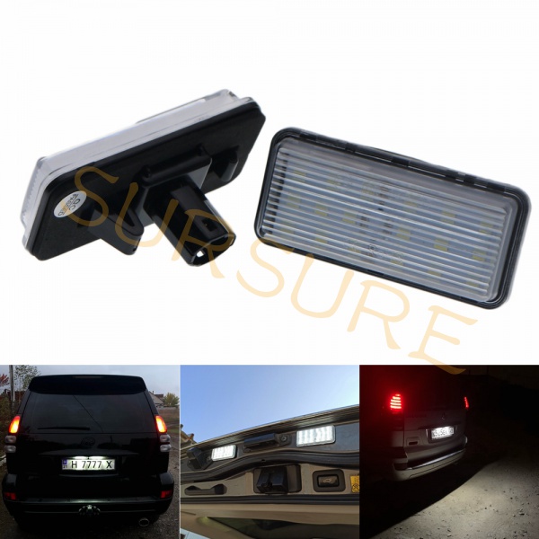 Set 2 Đèn 18LED Gắn Biển Số Xe Hơi Toyota Land Cruiser 100 120 Prado Land Cruiser 200 Lexus LX470 GX