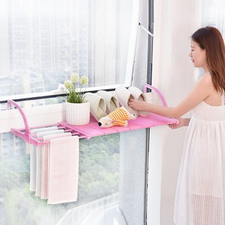 Giá kệ phơi quần áo đa năng giàn kệ để đồ thông minh xếp gấp gọn treo ban công