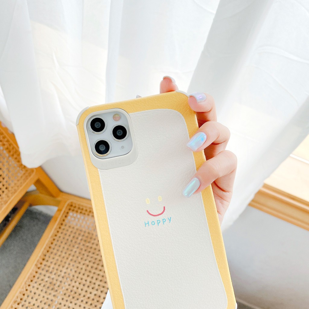 Ốp lưng iphone Happy da viền chống va đập 5/5s/6/6plus/6s/6splus/7/7plus/8/8plus/x/xr/xs/11/12/pro/max/plus/promax | BigBuy360 - bigbuy360.vn