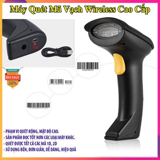 Máy quét mã vạch không dây, đầu đọc mã vạch - súng bắn mã vạch wireless 2.4G chất lượng cao - Bảo hành 12 tháng