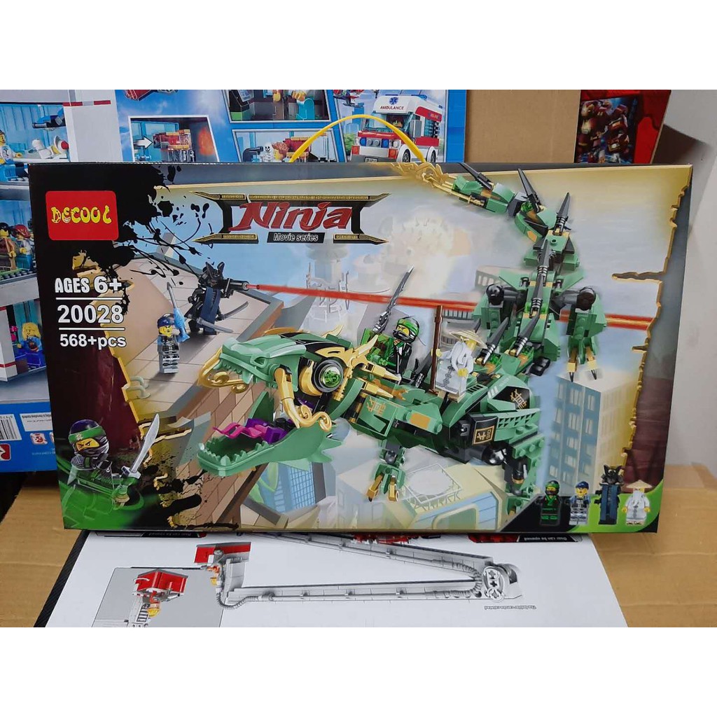 (CÓ SẴN) lắp ráp mô hình Ninjago Movie 70612 Rồng Máy Xanh Khổng Lồ Của Các Ninja 06051, decool 20028