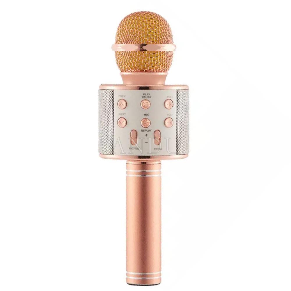 Mic Kèm Loa Bluetooth Không Dây WS-858 Đa Năng 6 Trong 1 Hát Karaoke