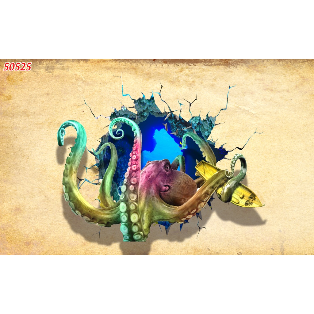 Tranh Dán Tường Phòng Trẻ Em Hoạt Hình Ngộ Nghĩnh Tặng Keo Và Dụng Cụ Dán