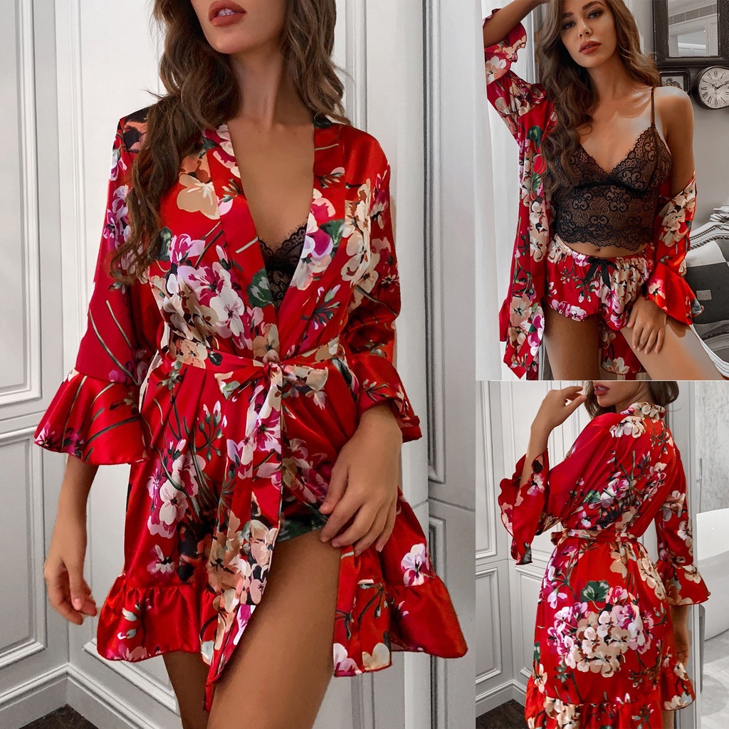 Bộ Đồ Ngủ Bằng Lụa Satin Quyến Rũ Dành Cho Nữ