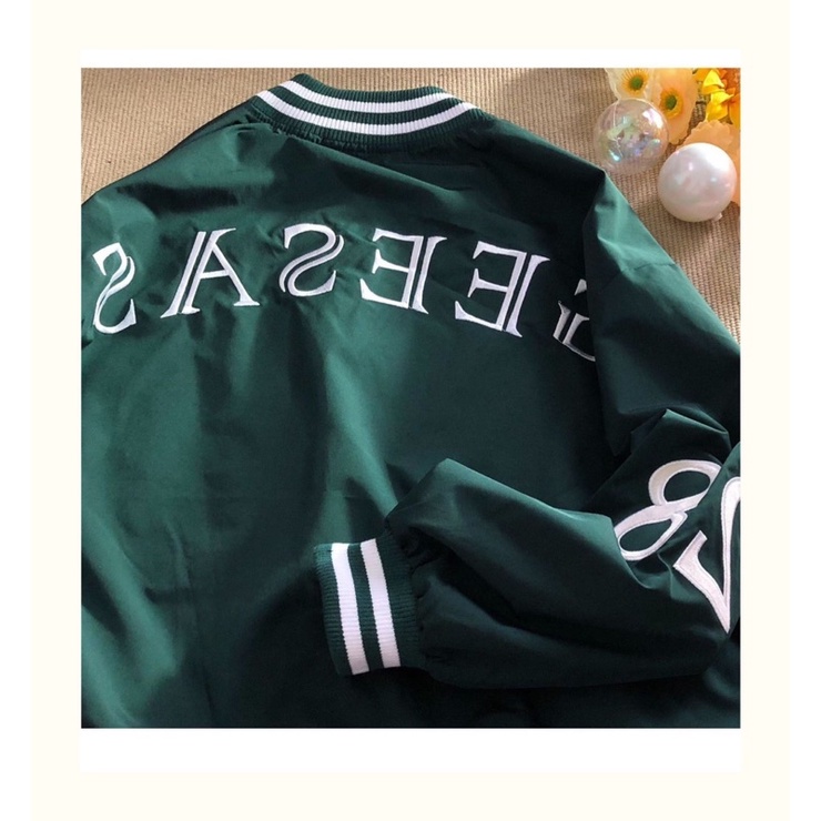 Áo Khoác Bomber Unisex Da Lộn Geesas 2 Lớp In Sắc Nét