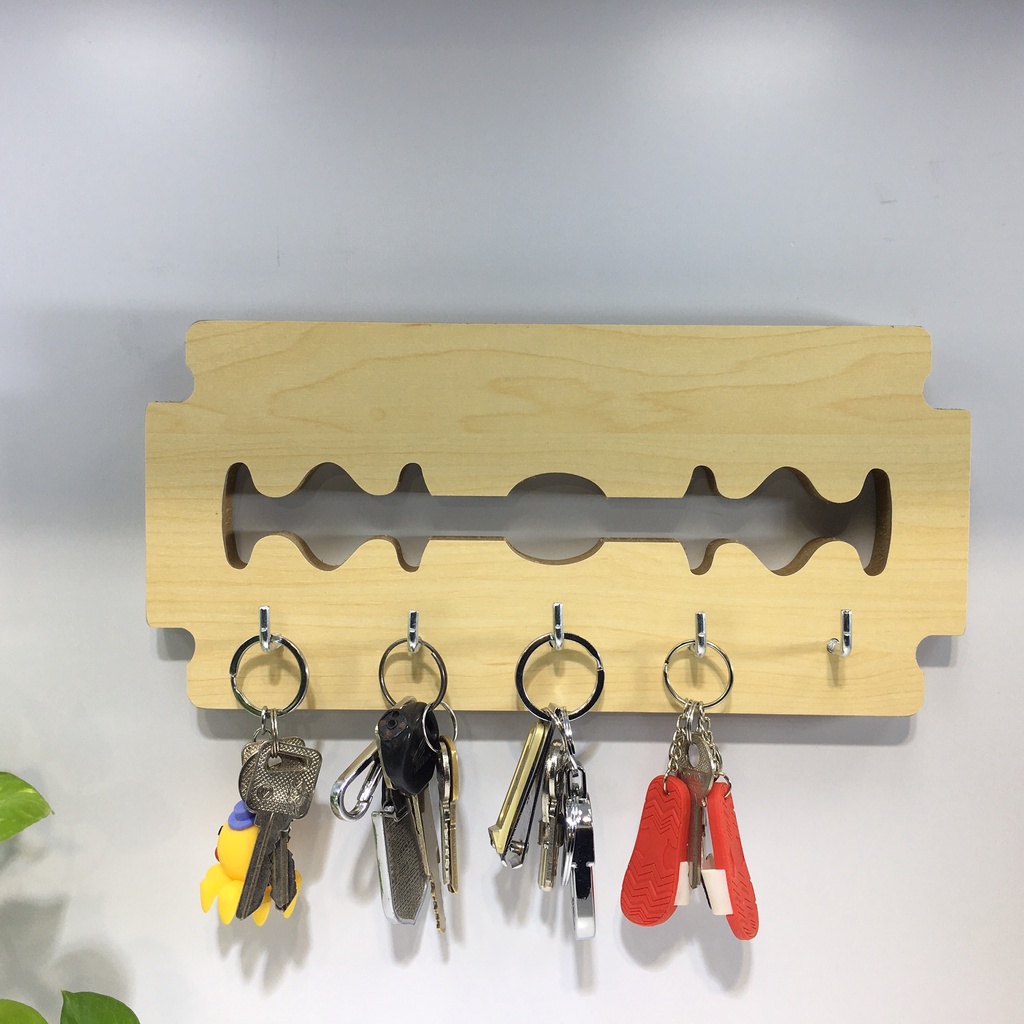 Móc Treo Chìa Khóa Gỗ Dán Tường Decor, Bảng Treo Chìa Khóa Gỗ