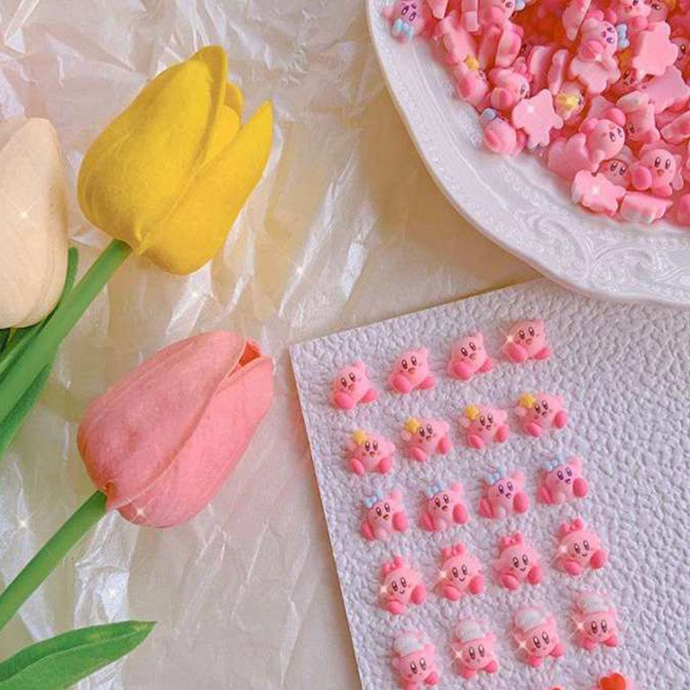 [Hàng mới về] Set 10 phụ kiện trang trí móng tay 3d DIY màu hồng dễ thương