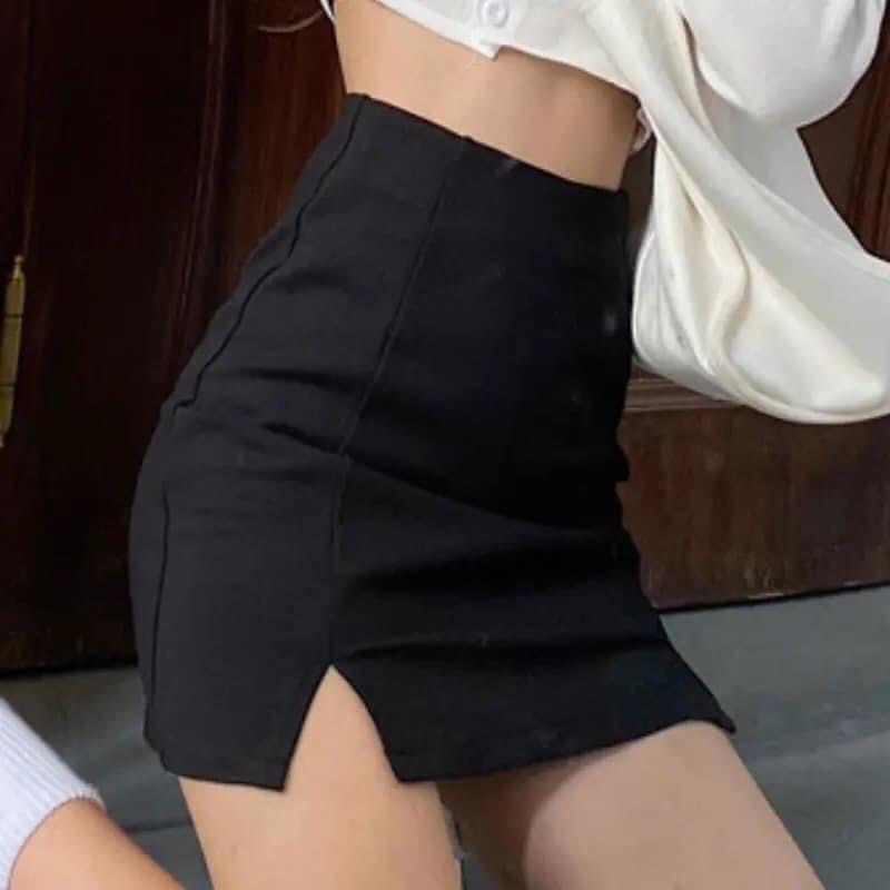 [Mã FAXANH55 giảm 10k đơn từ 50k] Chân Váy Đen Ngắn Xẻ , Tongkhochitue | BigBuy360 - bigbuy360.vn