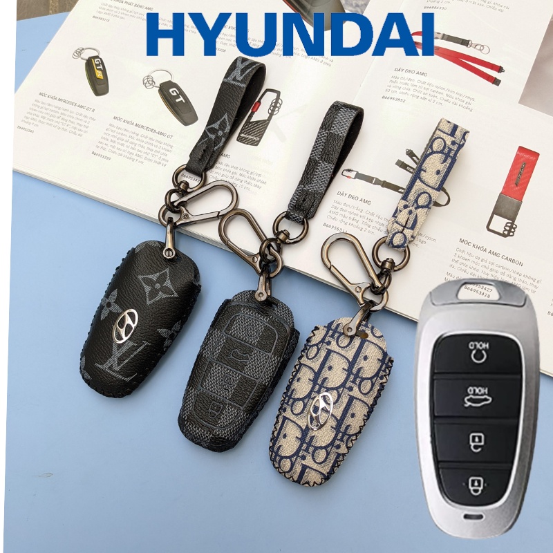 Bọc Chìa Khóa Hyundai Tucson,Hyundai Santafe khâu tay (HM Móc D)