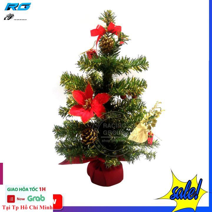 Cây Thông Mini Để Bàn Trang Trí Noel Kèm Phụ Kiện Hàng Việt Nam Cao Cấp Màu Trắng Bạc Và Xanh Vàng