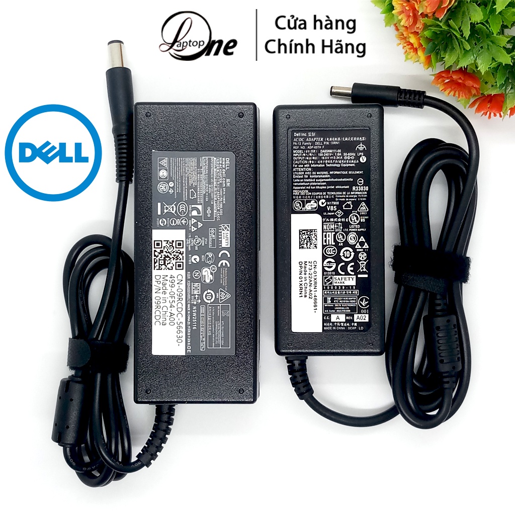 Sạc laptop DELL chân kim to - chân kim nhỏ Chính hãng  19.5v-4.62a-90w/ 19.5v-3.34a-65w, sạc dell, adapter dell