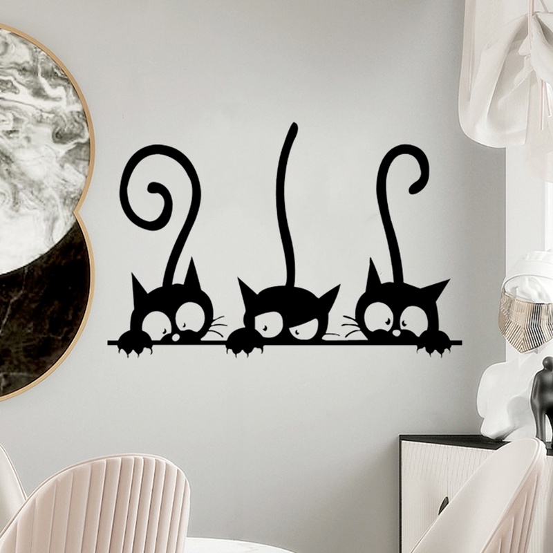 Giấy Dán Tường Hình Mèo Đen Dễ Thương 20X30CM
