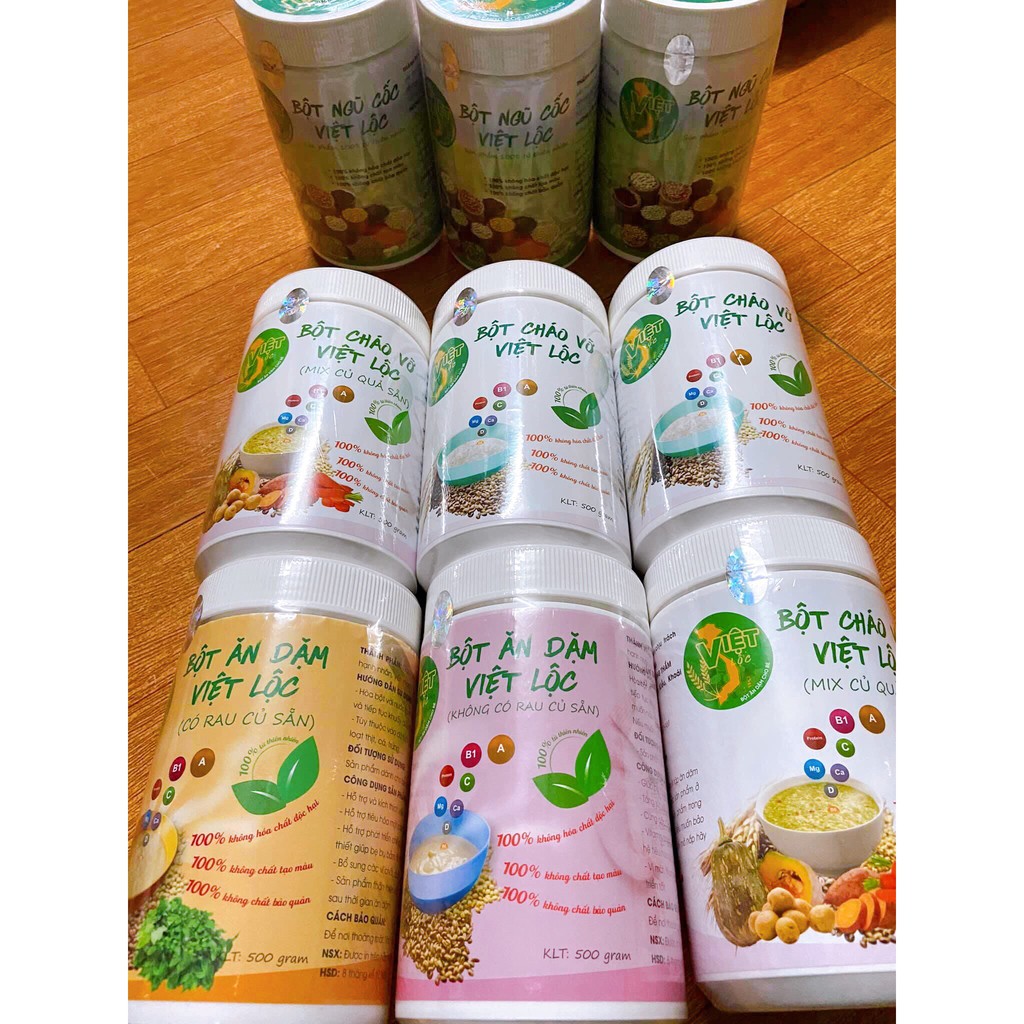 Mix 6 hộp tự chọn Ngũ cốc, Bột ăn dặm, Cháo vỡ Việt Lộc☘️Freeship☘️