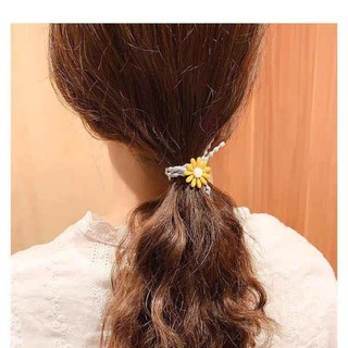 SET 4 DÂY CỘT TÓC HOA CÚC DỄ THƯƠNG, CHUN CỘT TÓC HOA CÚC HÀN QUỐC