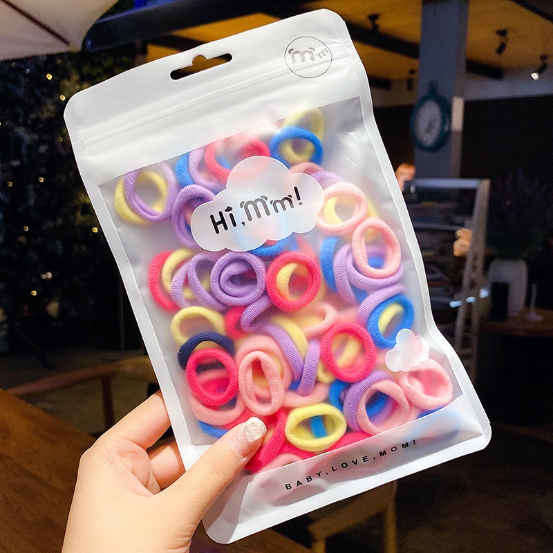 Túi 50 Dây Thun Buộc Tóc Xinh Xắn Cho Bé Gái