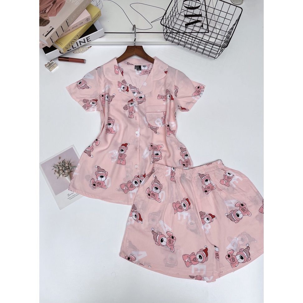 Pijama đùi chất tole lanh hàng VNXK