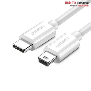 Cáp sạc USB Type-C to Mini USB dài 1,5m chính hãng Ugreen 40418 màu trắng cao cấp