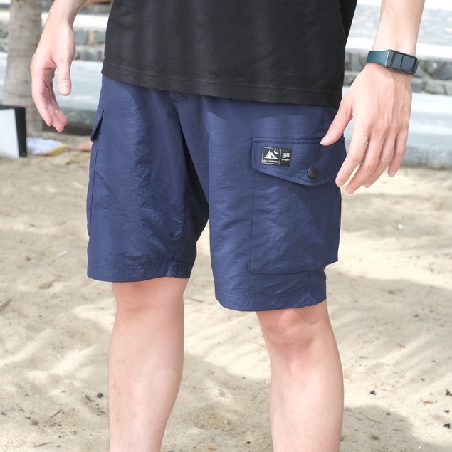 Quần short túi hộp cargo vải dù, vải gió cạp chun kết hợp nút cài tiện lợi - TJO Wanderlusrt Short