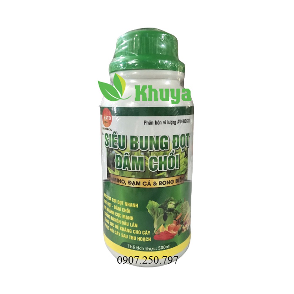 Phân bón vi lượng AV4-B0633 SIÊU BUNG ĐỌT ĐÂM CHỒI 500ml AMINO, ĐẠM CÁ, &amp; RONG BIỂN