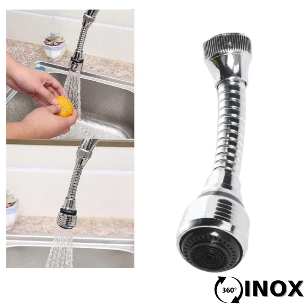 Vòi Rửa Inox Xoay 360 Độ, Vòi Tăng Áp Lực Nước Phù Hợp Với Tất Cả Loại Vòi Nối