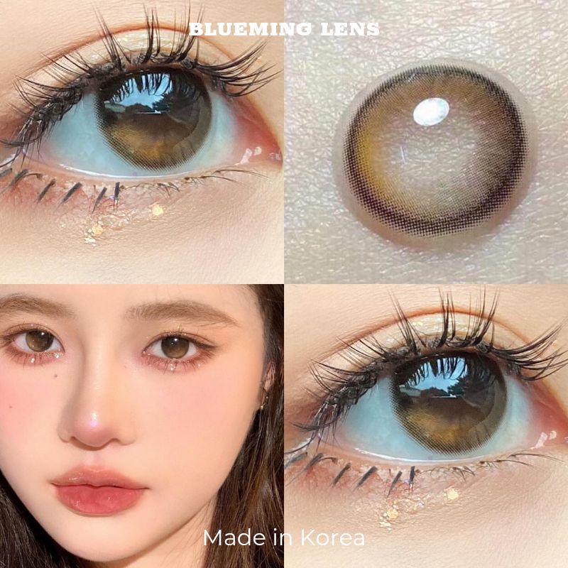 Lens mắt Nâu Filter kính áp tròng nâu ombre hiệu ứng long lanh giãn vừa 14.5mm