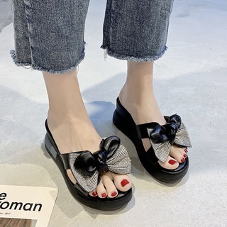 (ORDER) Dép đế xuồng tang nơ cao 7p(Săn đen 37)