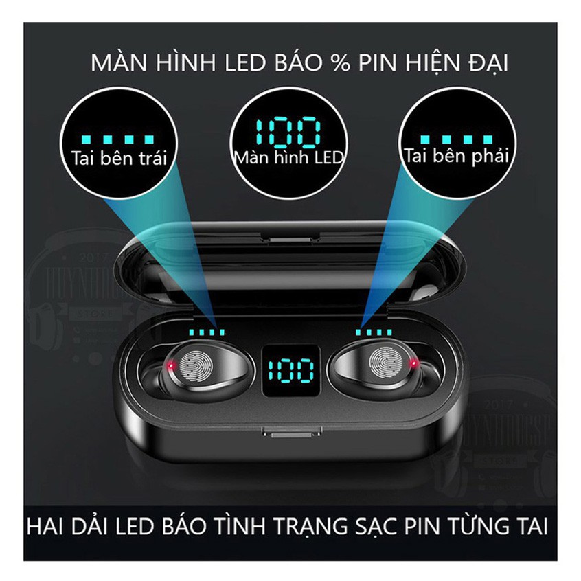 Tai Nghe Bluetooth, Tai Nghe Không Dây AMOI F9 TWS 5.0 9D, Cảm Ứng Chạm, Chống Nước, Chống Ồn. | BigBuy360 - bigbuy360.vn