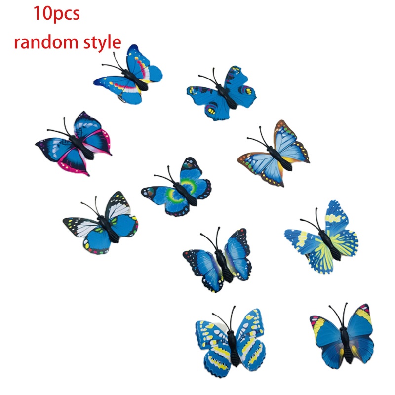 Set 10 Kẹp Tóc Hình Bướm 3D Bằng Kim Loại Nhiều Màu Sắc Dành Cho Cô Dâu