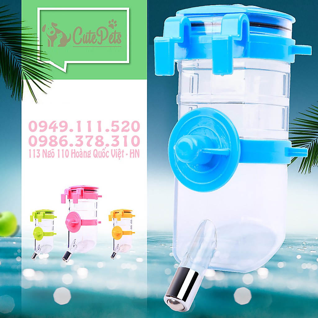 Bình bi gắn chuồng cao cấp dành cho chó mèo 350ml và 500ml - CutePets Phụ kiện thú cưng Pet shop Hà Nội