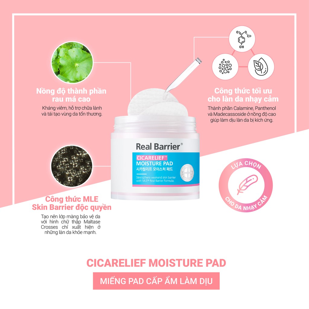 Miếng Pad dưỡng ẩm REAL BARRIER Cicarelief Moisture Pad