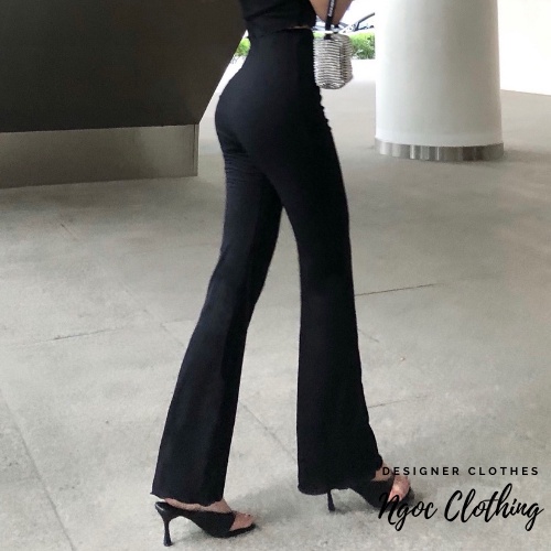 Quần thun dáng dài Sica Pants NGOCCLOTHING nữ [FREESHIP] Quần dài ôm dáng loe siêu hack dáng chất liệu co giãn HOT