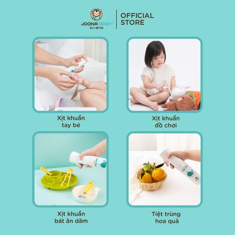 Xịt diệt khuẩn 𝐁𝐀𝐁𝐘 𝐅𝐑𝐄𝐒𝐇 - JOONA BABY Hàn Quốc- diệt khuẩn đồ chơi, tiệt trùng bình sữa, núm ti gi
