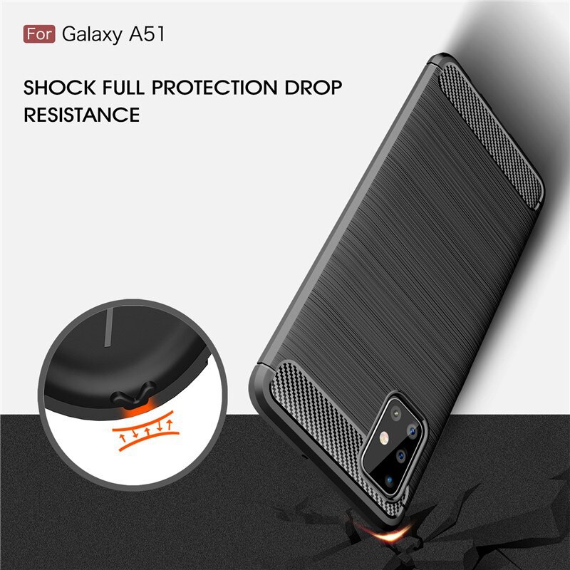 [Loại Tốt] Ốp Lưng Samsung A51 Dẻo Carbon Phay Xước Chống Sốc